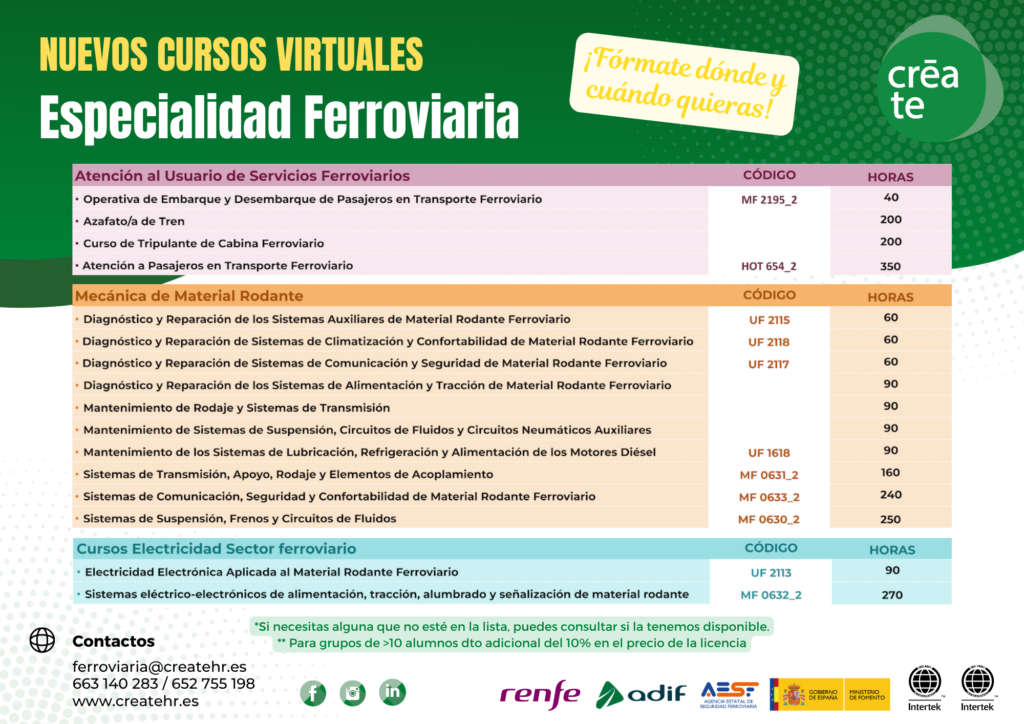 cursos especialización ferroviaria